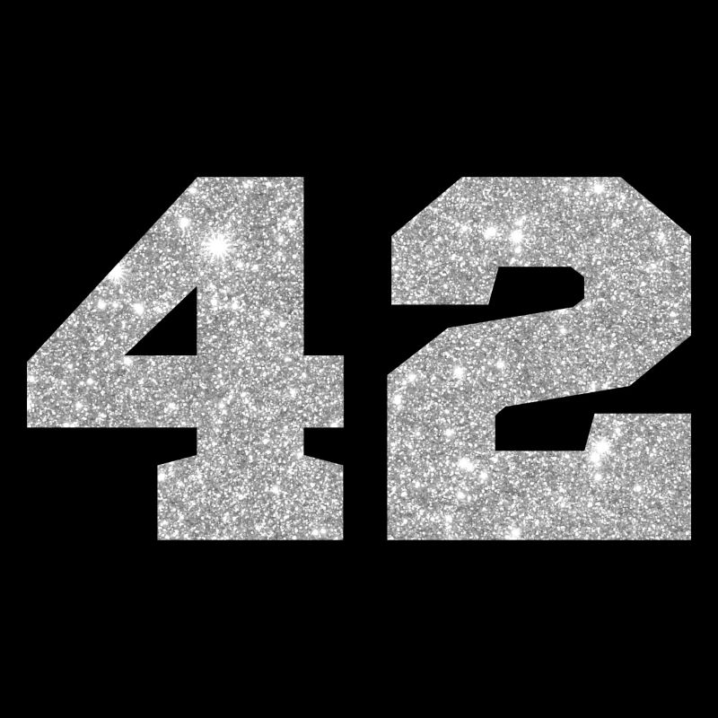 Nummer 42 Silberglitter - 42. Jahrestag