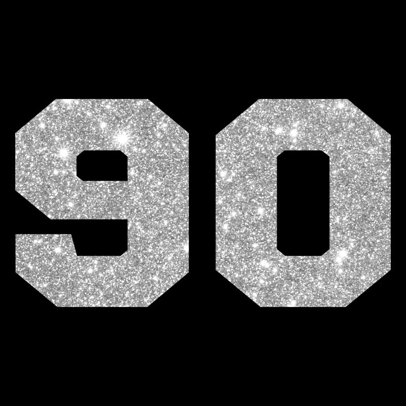 Nummer 90 Silber Glitter - 90. Geburtstag