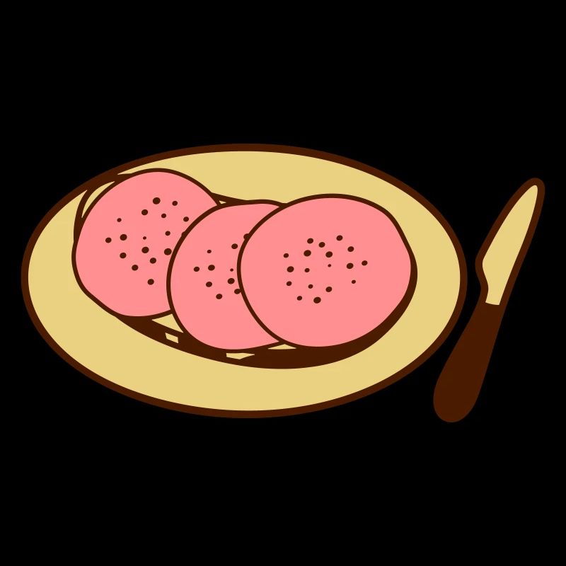 teller messer salami wurstbrot lyoner scheiben fle