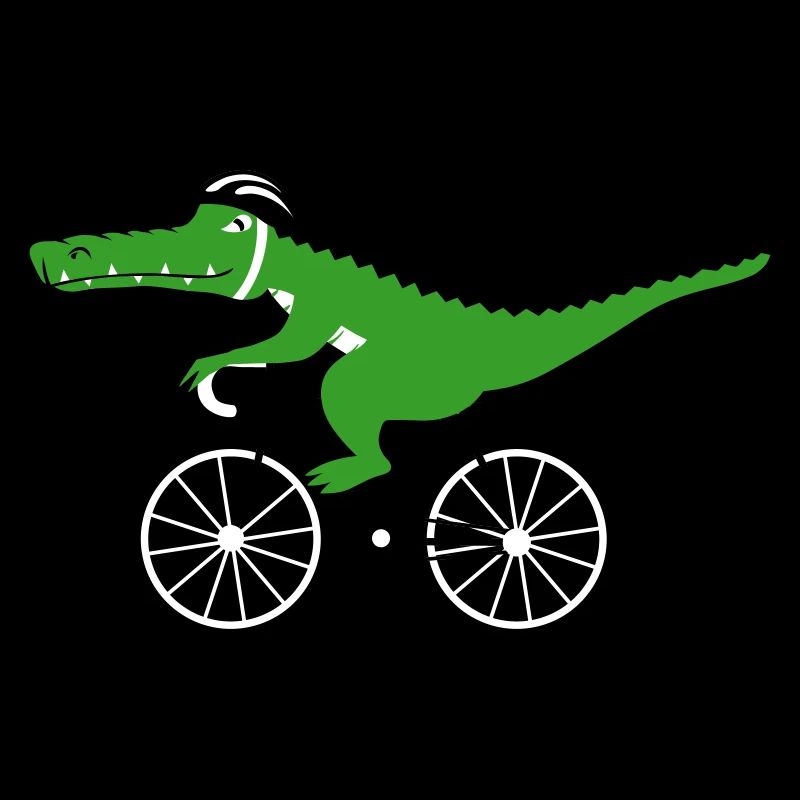 crocodile on bicycle