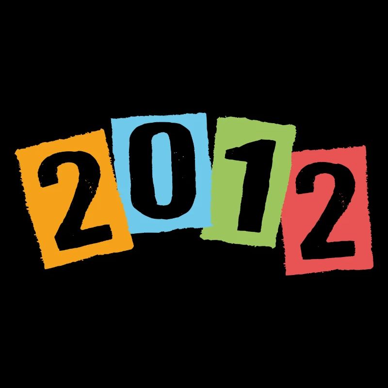 Geboren 2012 – Geburtstag mit großen bunten Zahlen
