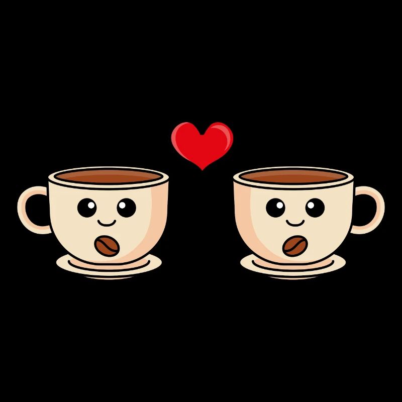 Kaffee Comic Paar Liebe