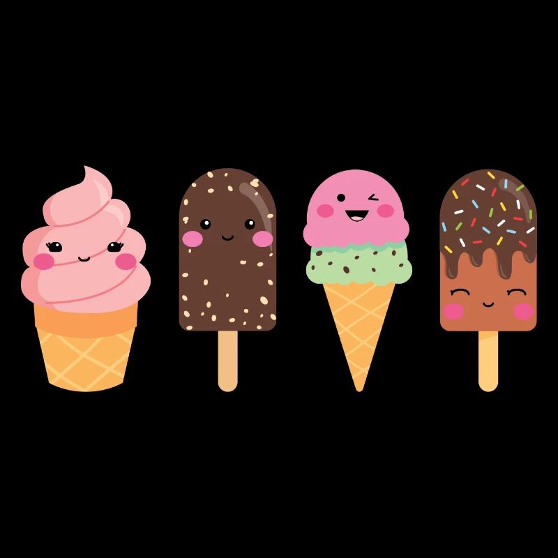 Kawaii Eiscreme - Süße Eiscreme Gesichter