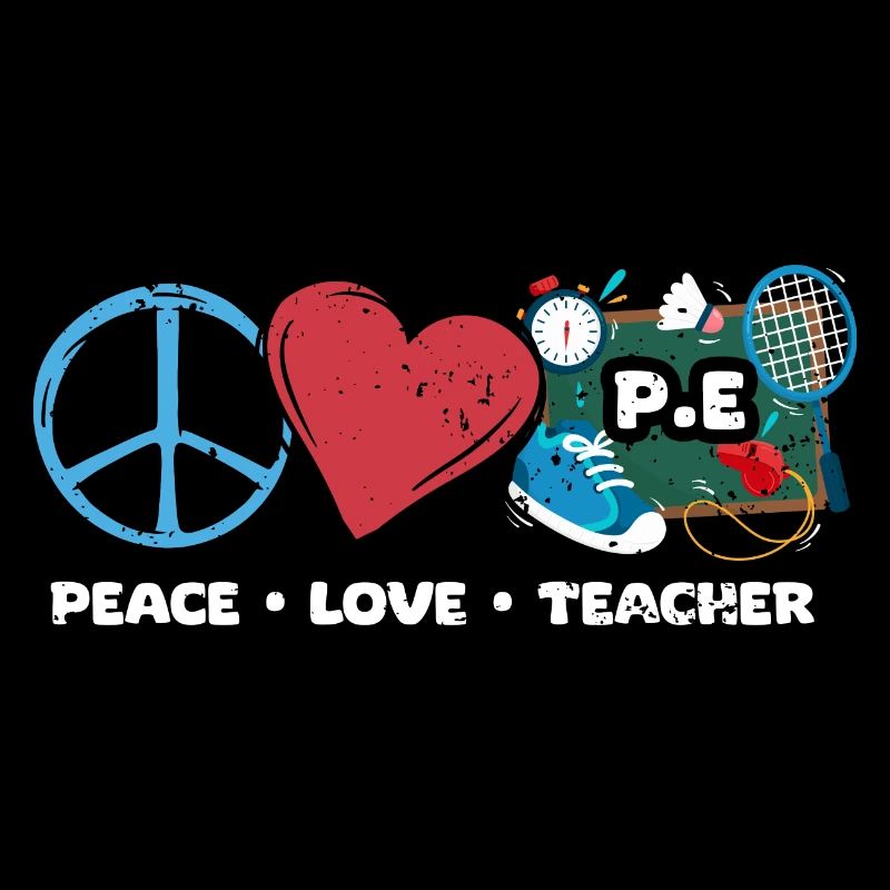 Impressionnant Peace Love Professeur d’éducation physique Une forme physique
