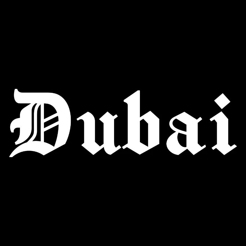 Dubai, gothic, font