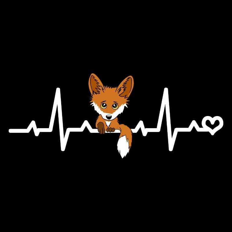 Fuchs EKG Herzschlag Liebe Herz Tiere Rotfuchs