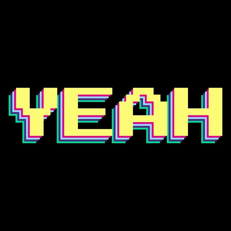 Yeah 90er Pixel Wort