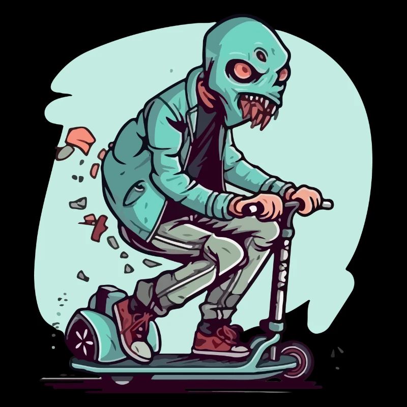Das Monster auf dem Roller