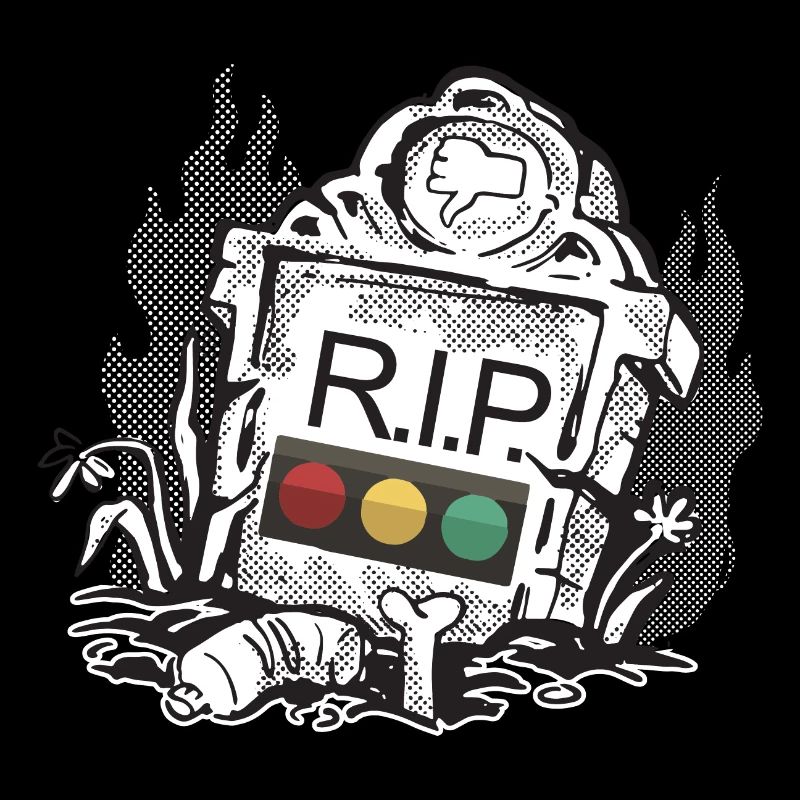 Traffic light Rest in Peace RIP