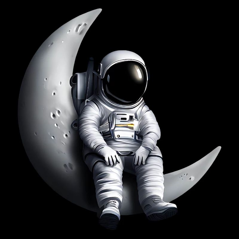 Astronaut in the crescent moon