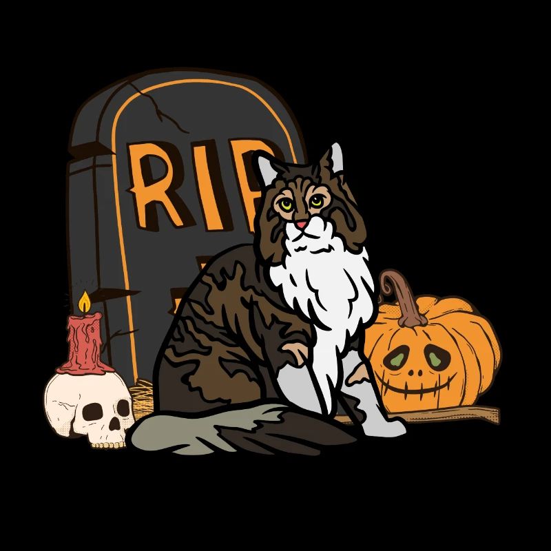 Mignon Maine Coon Chat d’Halloween