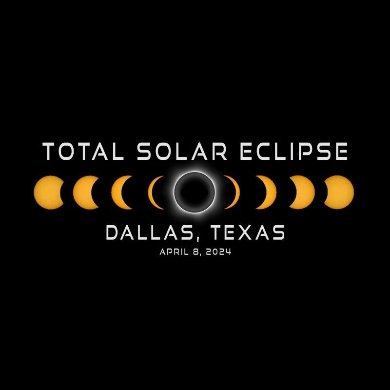 Dallas Texas Solar Eclipse 2024 8 avril Souvenir