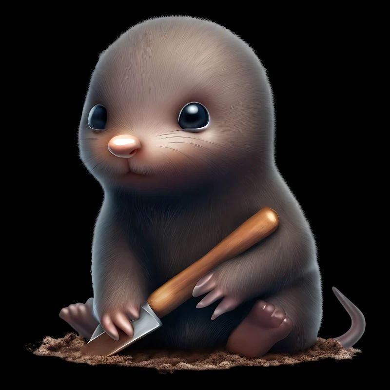 Cute mole with shovel
