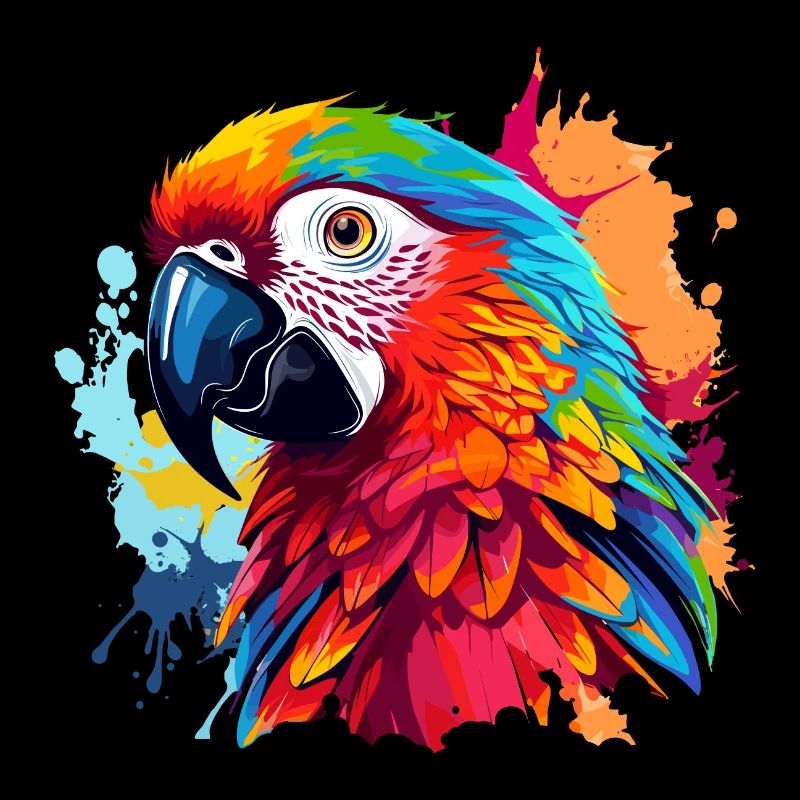 Perroquets colorés éclaboussures de couleur