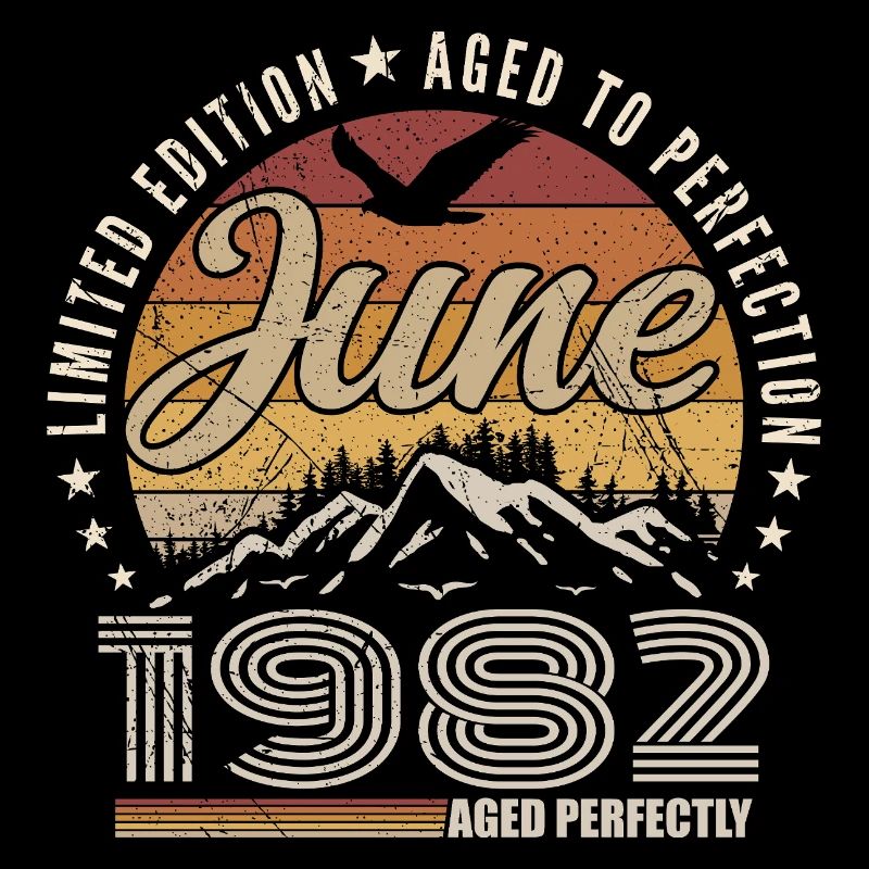 Juni 1982 Geschenk zum 43. Jubiläum Juni 1982 Retro