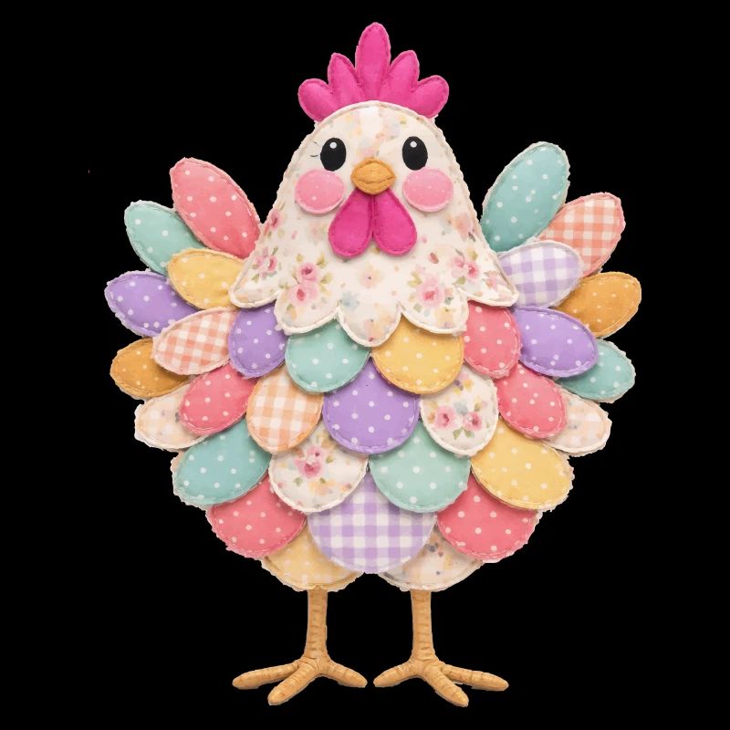 Poule Patchwork Mignonne Style Rustique