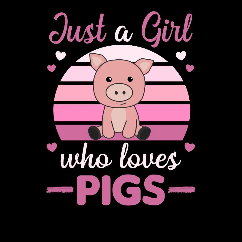 Nur ein Mädchen das Schweine liebt süßes Schwein