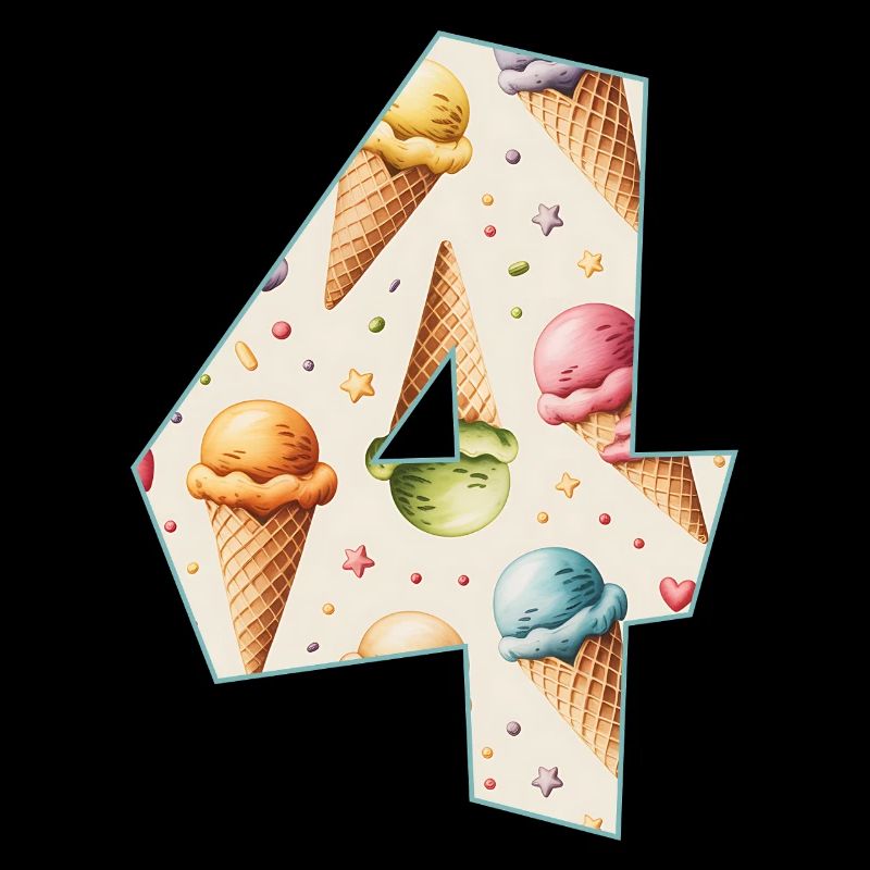 GLACE NUMÉRO 4 ANS CRÈME GLACÉE 4E ANNIVERSAIRE