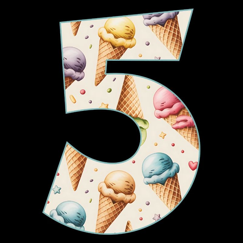 GLACE NUMÉRO 5 ANS CRÈME GLACÉE 5E ANNIVERSAIRE