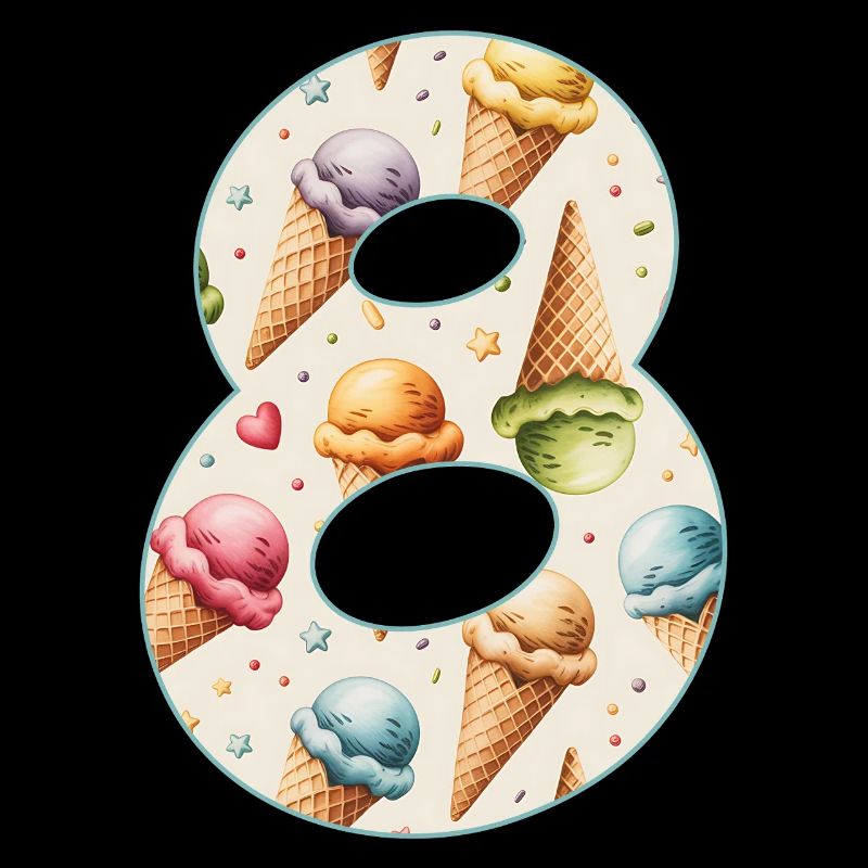 EISCREME NUMMER 8 JAHRE EIS 8. GEBURTSTAG