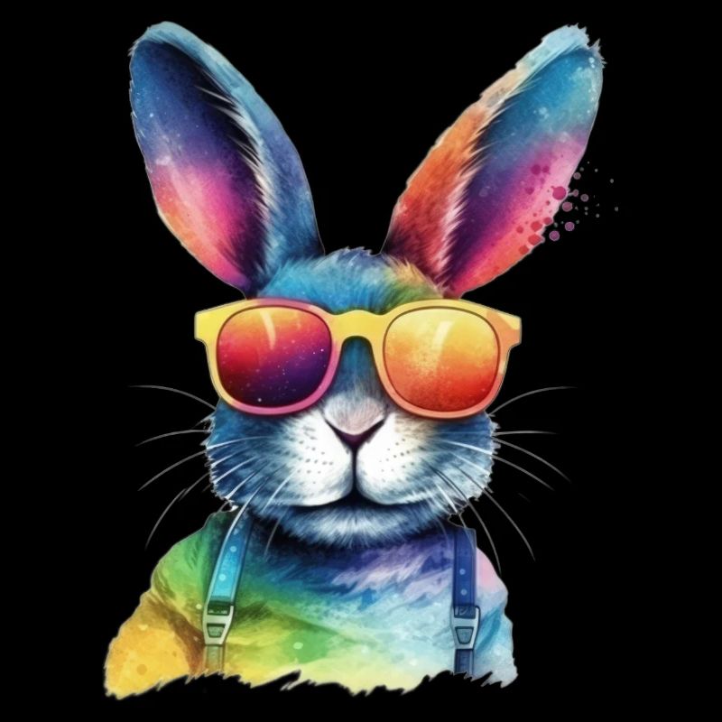 Cool colorful rabbit - rabbit with sunglasses