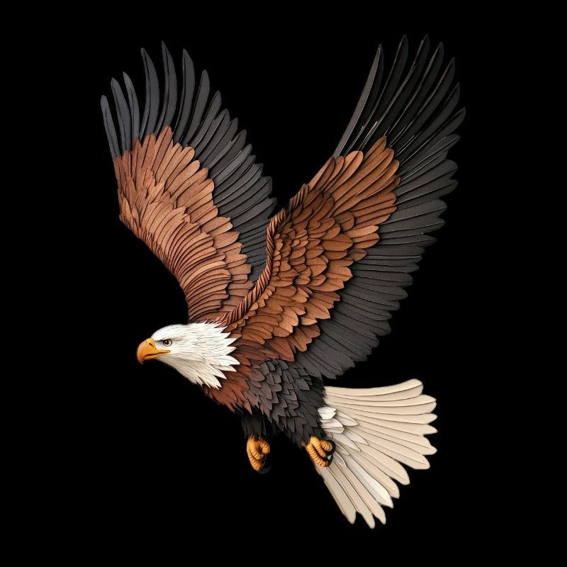 A majestic eagle in flight layered paper effect