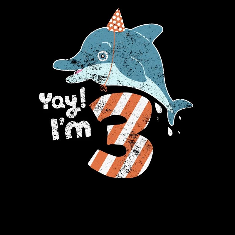 Yay! Ich bin drei! 3. Geburtstag Süßer Delfin Kind
