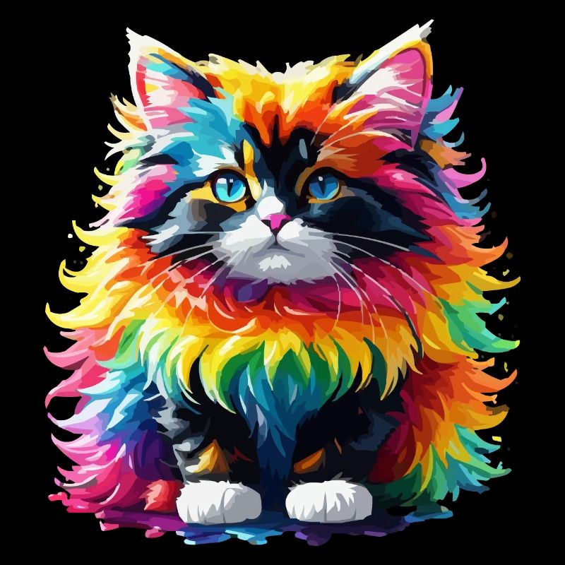 Katze Kater Regenbogen süß niedlich Kinder