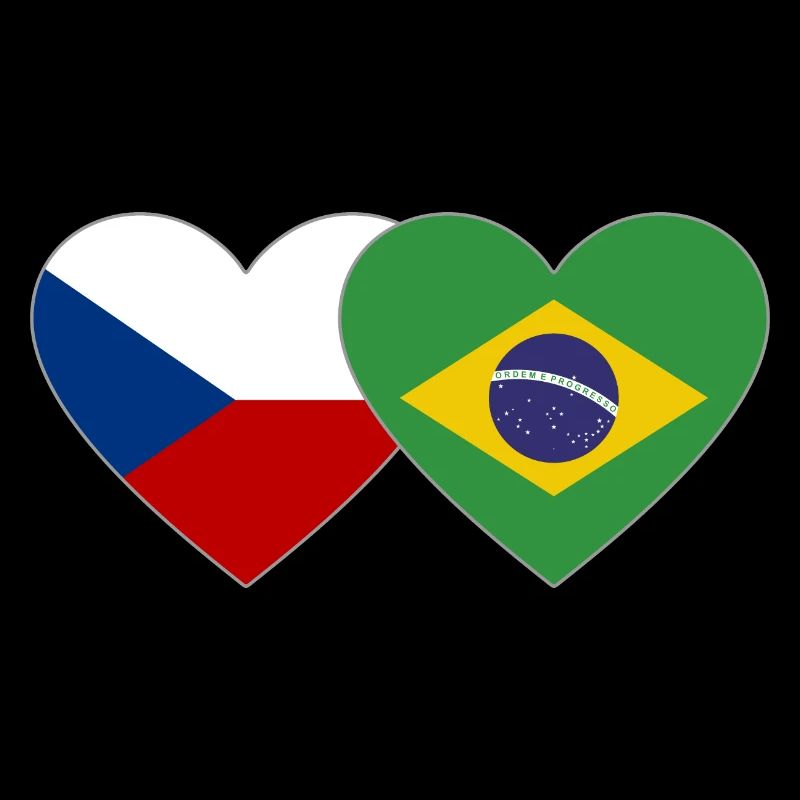 République tchèque Brésil Flag Heart