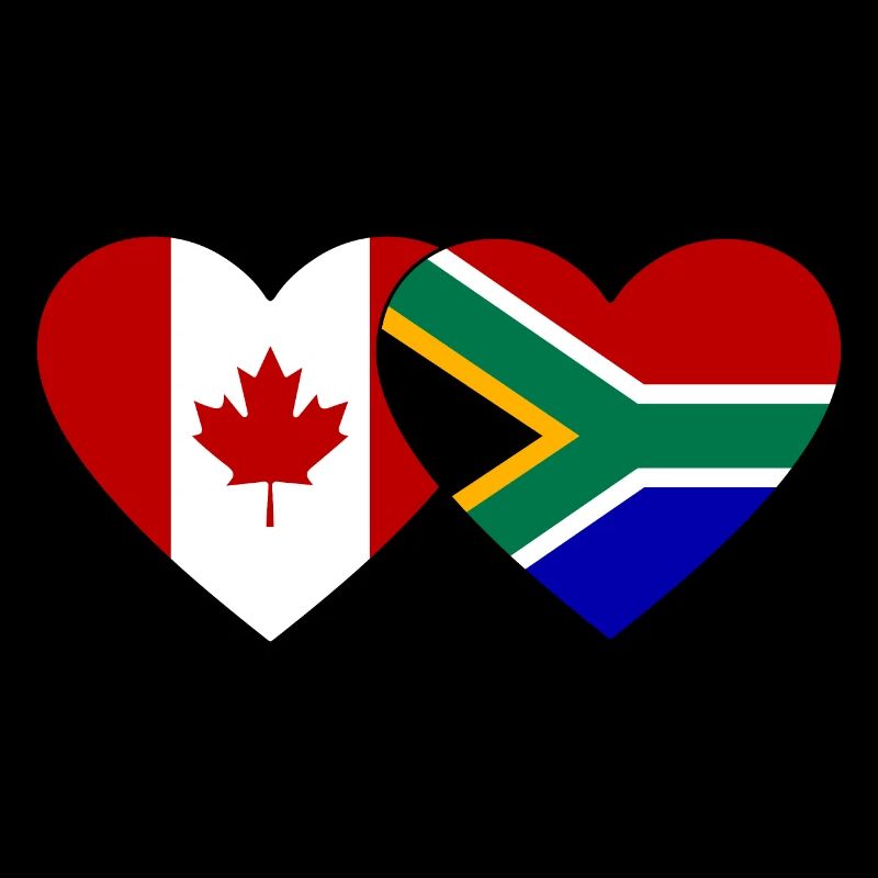 Cœur de drapeau du Canada et de l’Afrique du Sud