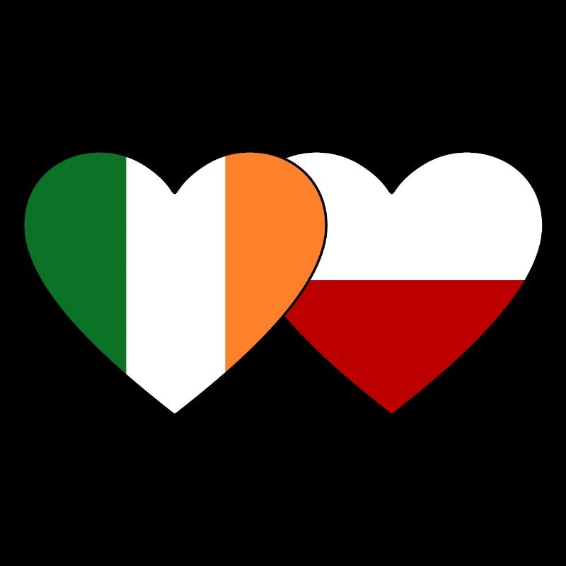 Drapeau de l’Irlande Pologne Coeur