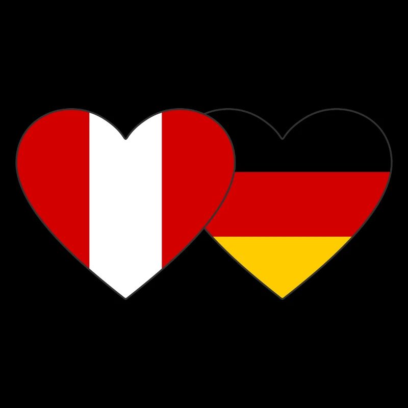 Peru Germany Heart Flag
