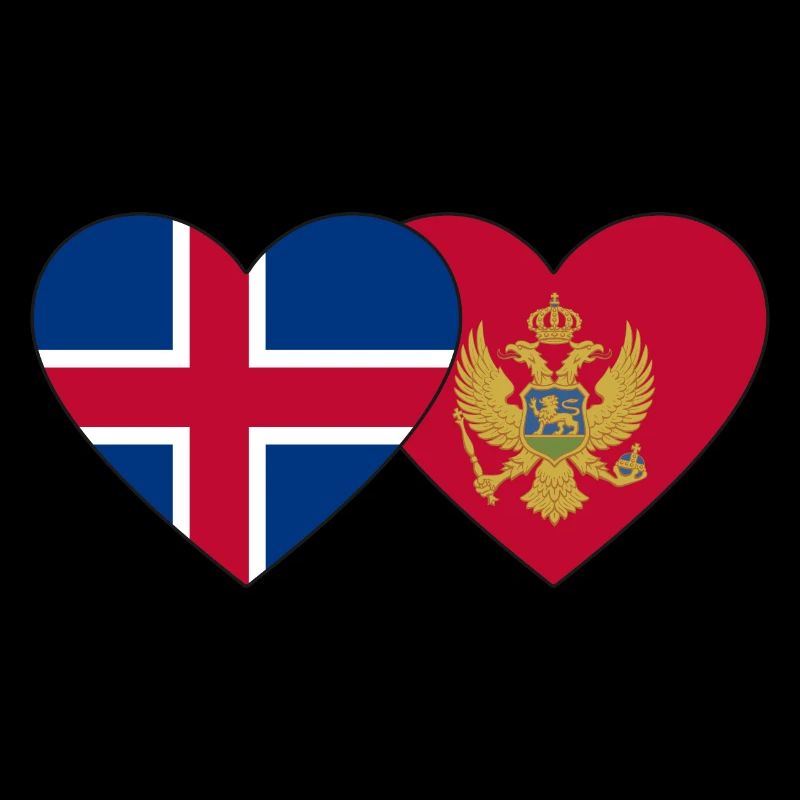 Islande Monténégro Drapeau