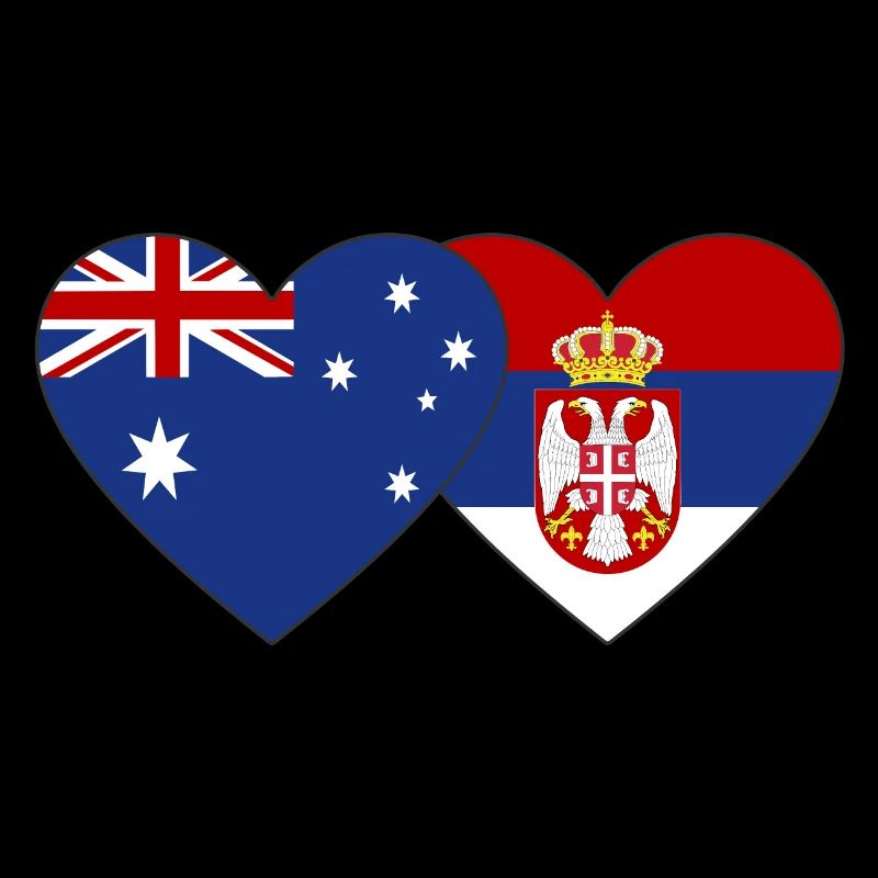 Australie Serbie Drapeau du cœur