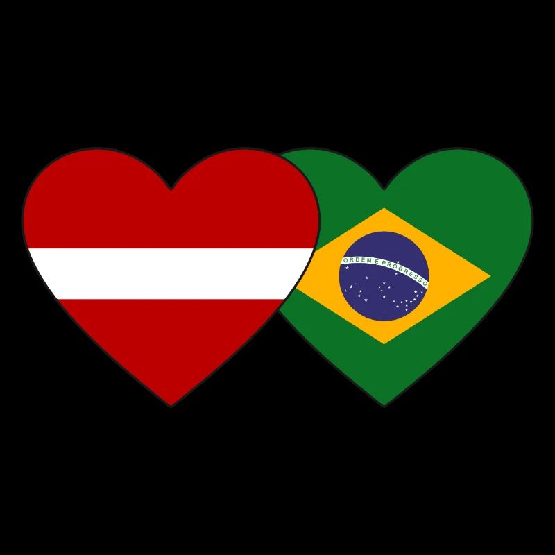 Lettonie Brésil Drapeau Coeur