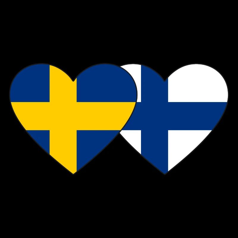Suède Finlande Drapeau Coeur