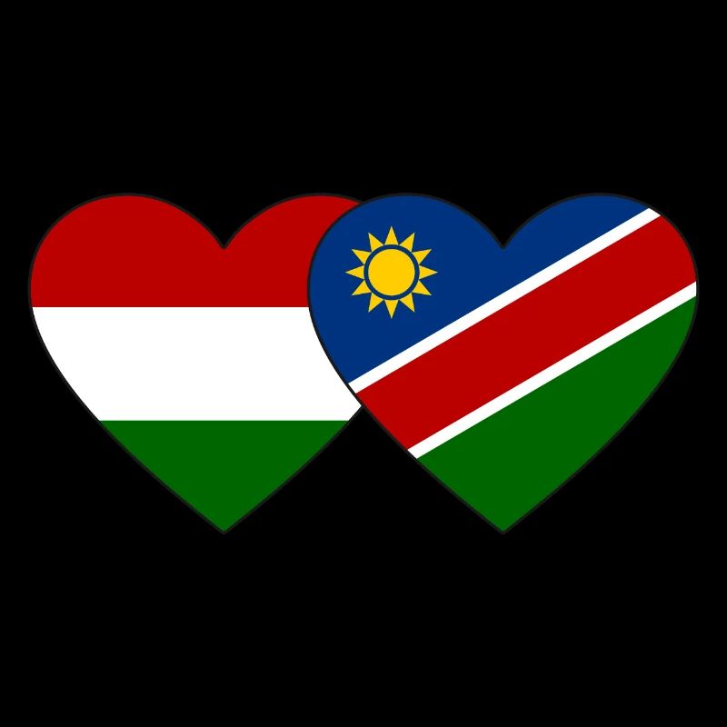 Hungary Namibia Flag Heart