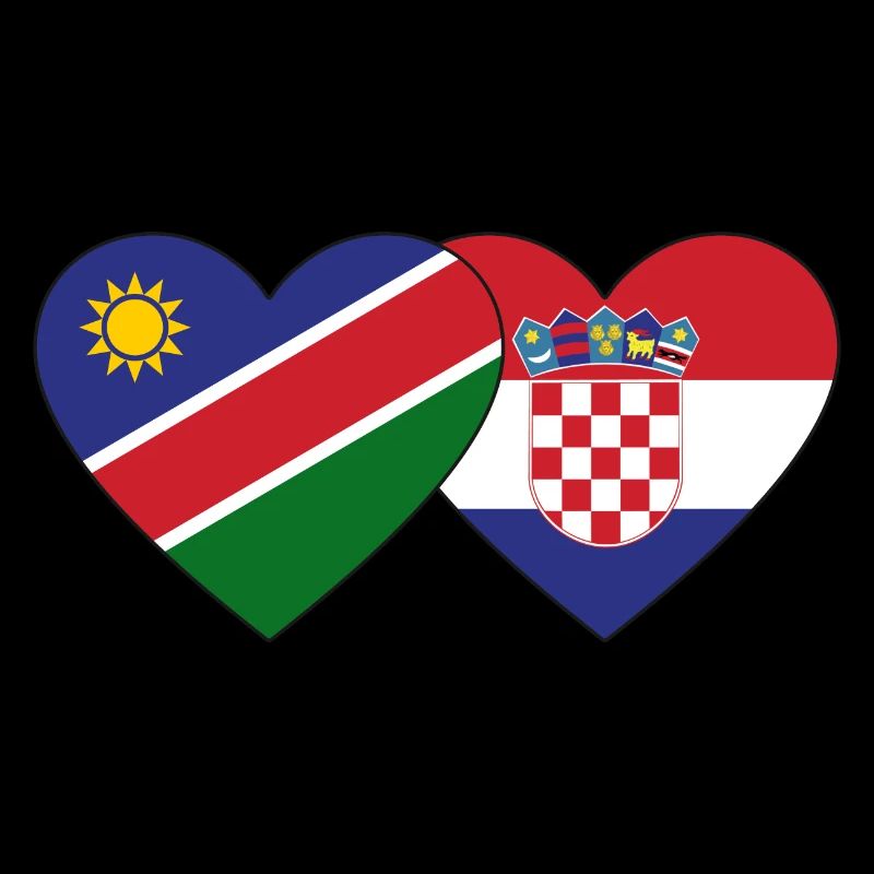 Namibia Croatia Flag Heart
