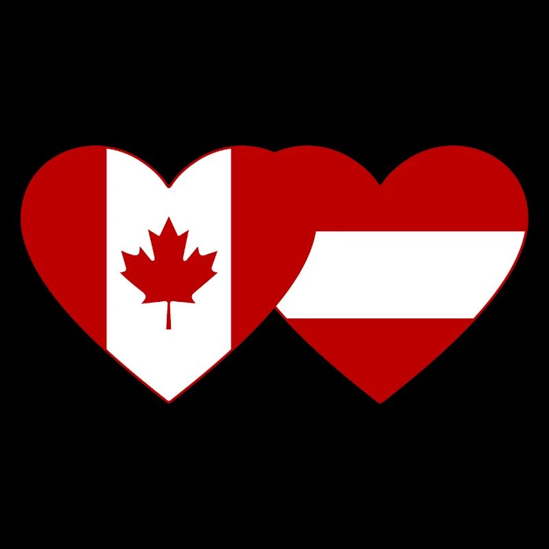 Canada Austria flag heart