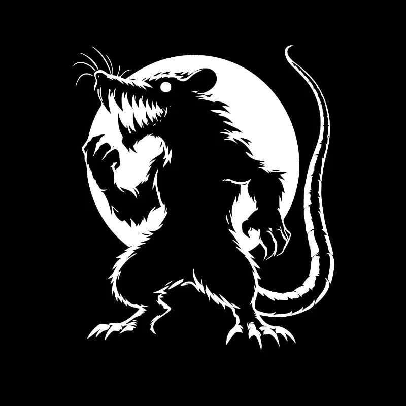 Rat dangereux dans la pleine lune, conception de bande dessinée cool