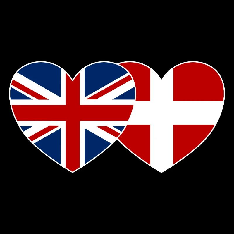 Angleterre Danemark Flag Heart