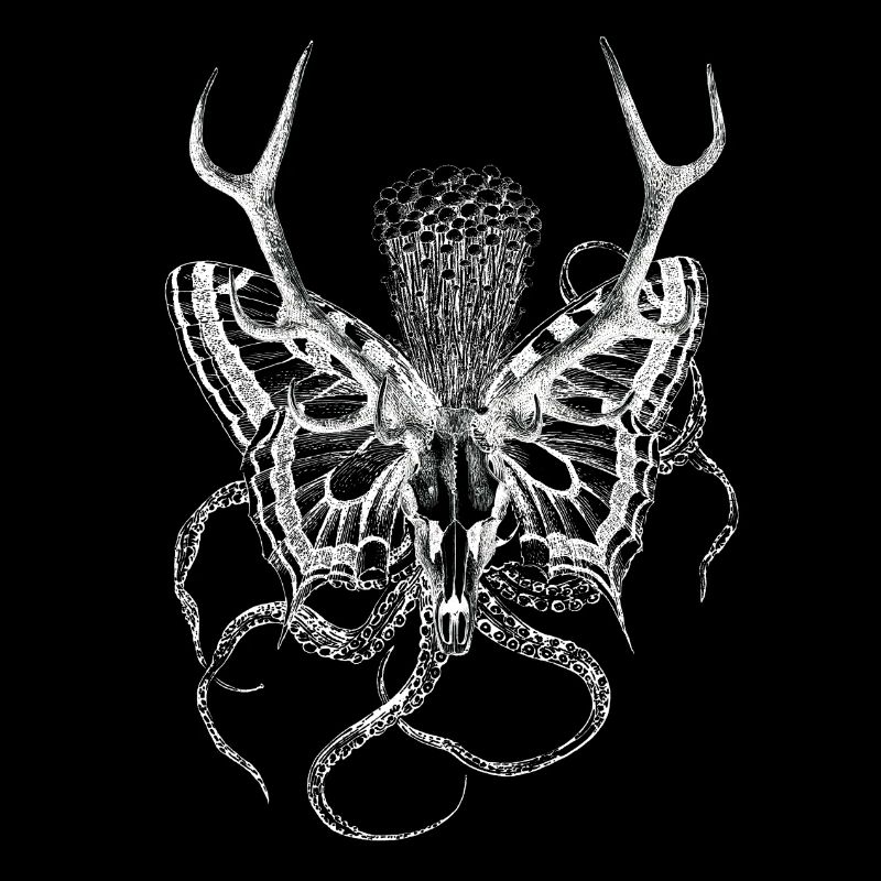 Surreal artwork, psychedelic deer skull