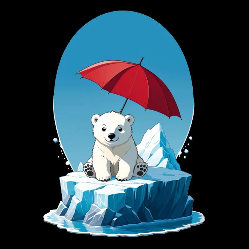 Eisbär, Eis & Sonnenschirm