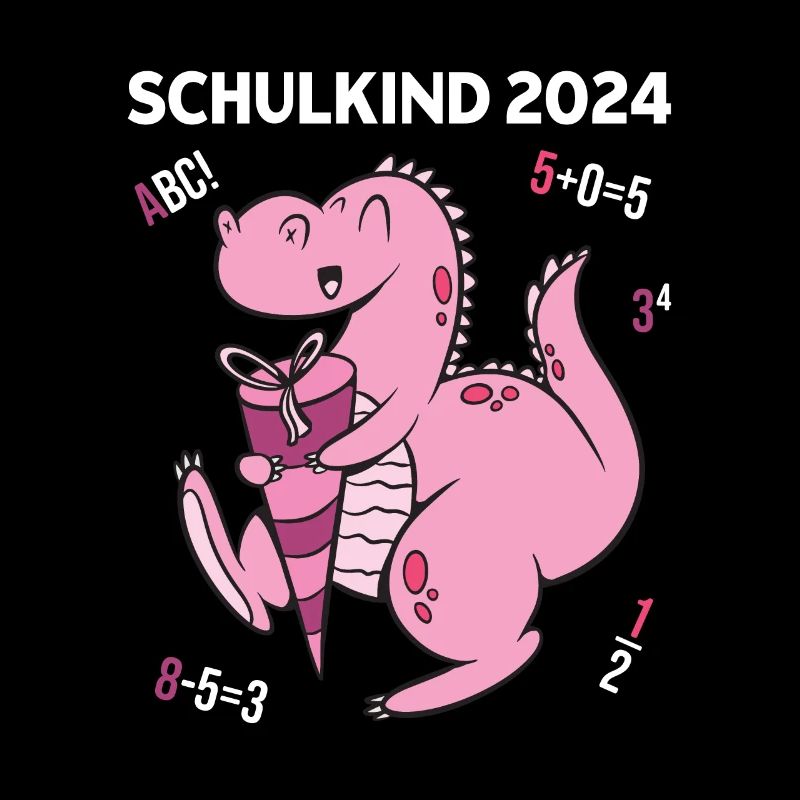 Schulkind 2024 Dinosaurier T-Rex Dino Einschulung