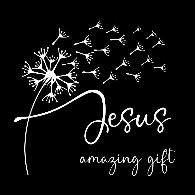 Jesus, amazing gift has a chic dandelion graphic d