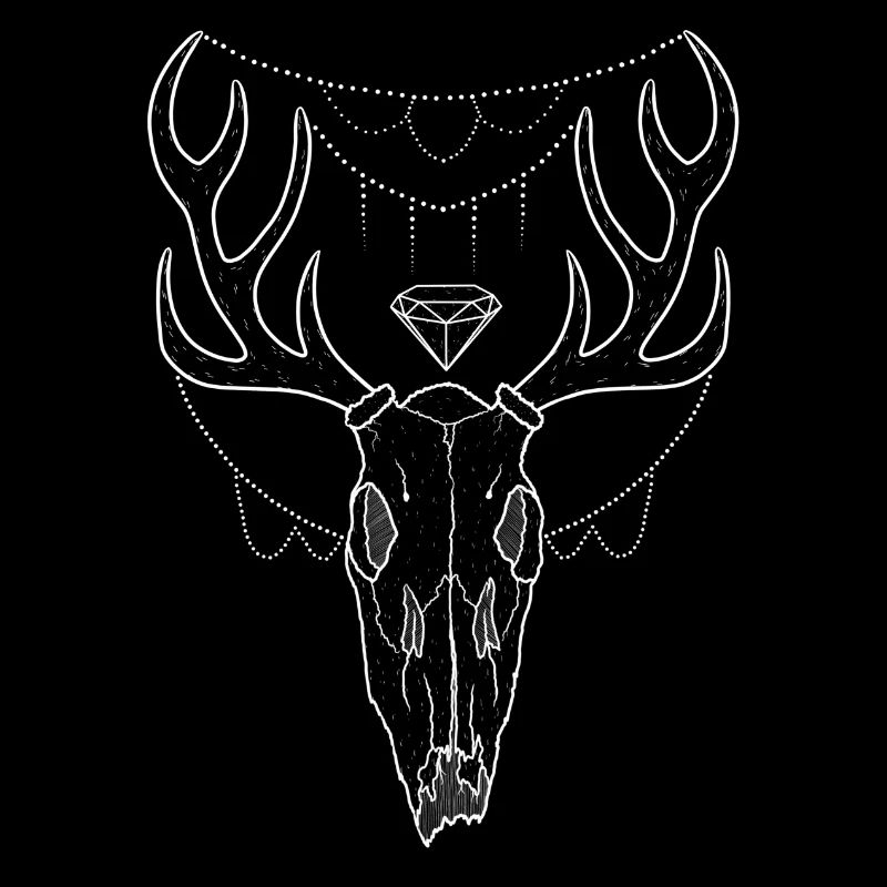 Hirschgeweih Schädel Lineart-Design