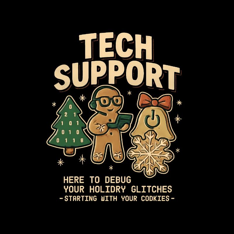 Vintage Tech Support Retro IT Christmas
