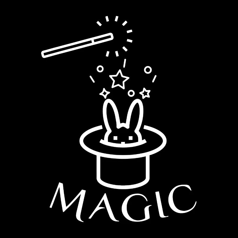 Rabbit In Magic Hat With Magic Wand Magician