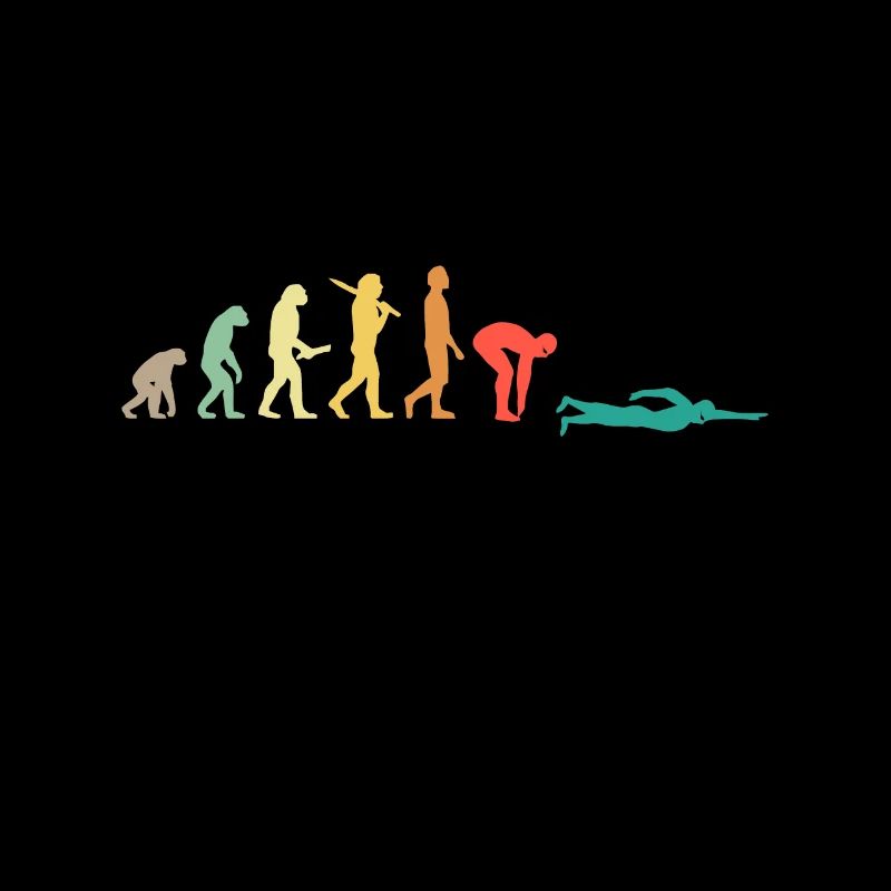 Retro Swimming Evolution Gift For Swimmers