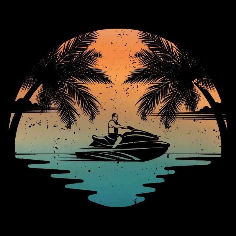 Vintage Jet Ski Sunset Summer | Jet-Ski Lover